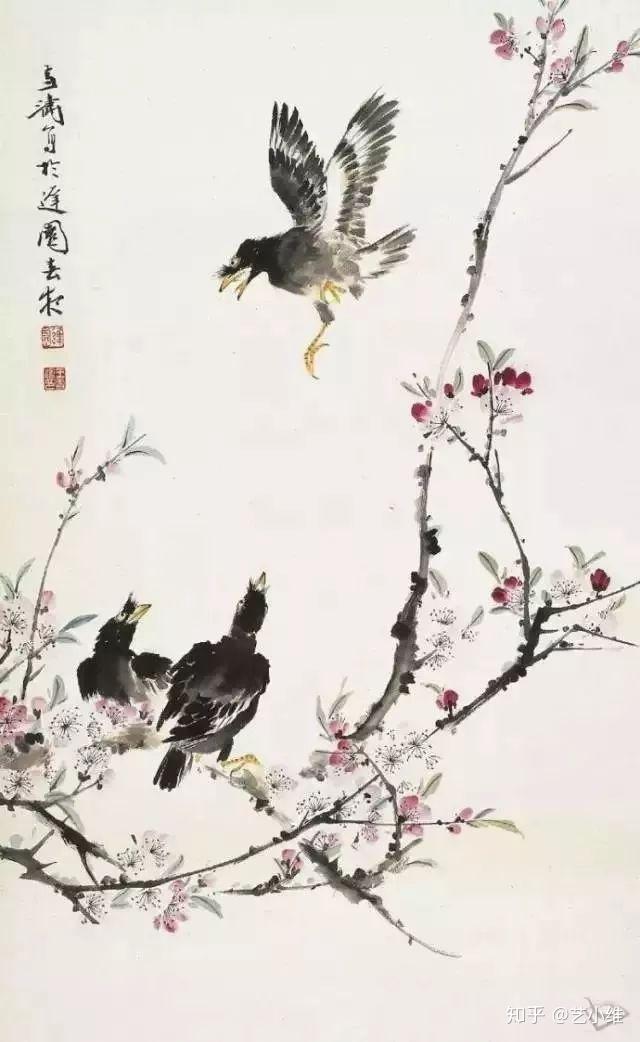 中国額 中国軸 王雪涛在銘 花鸟絵 近現代 中國古美術 王雪涛，中国现代著名小写意花鸟画家。1903年12月31日出生，1982