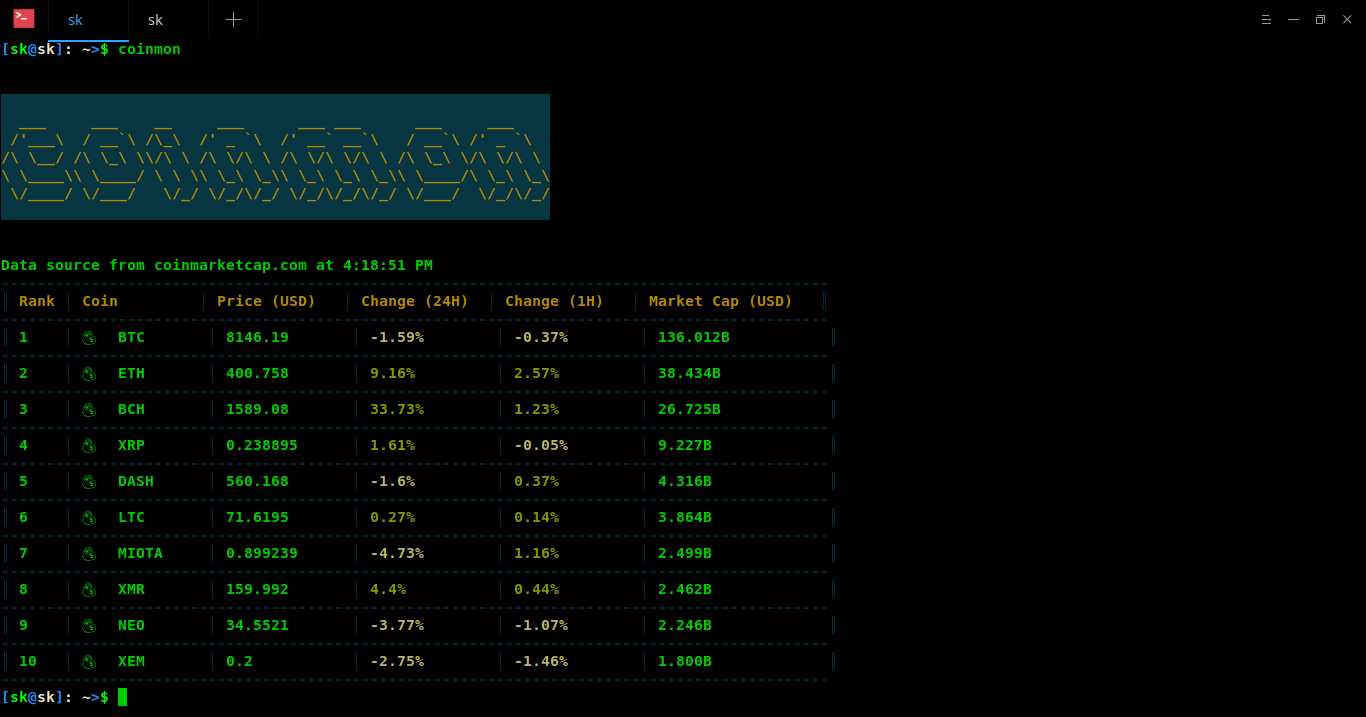 用命令行查看比特币等加密货币的价格- 知乎