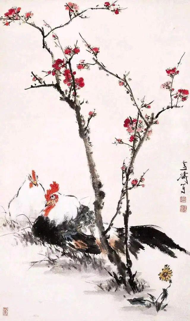 60幅王雪涛国画里的大公鸡- 知乎