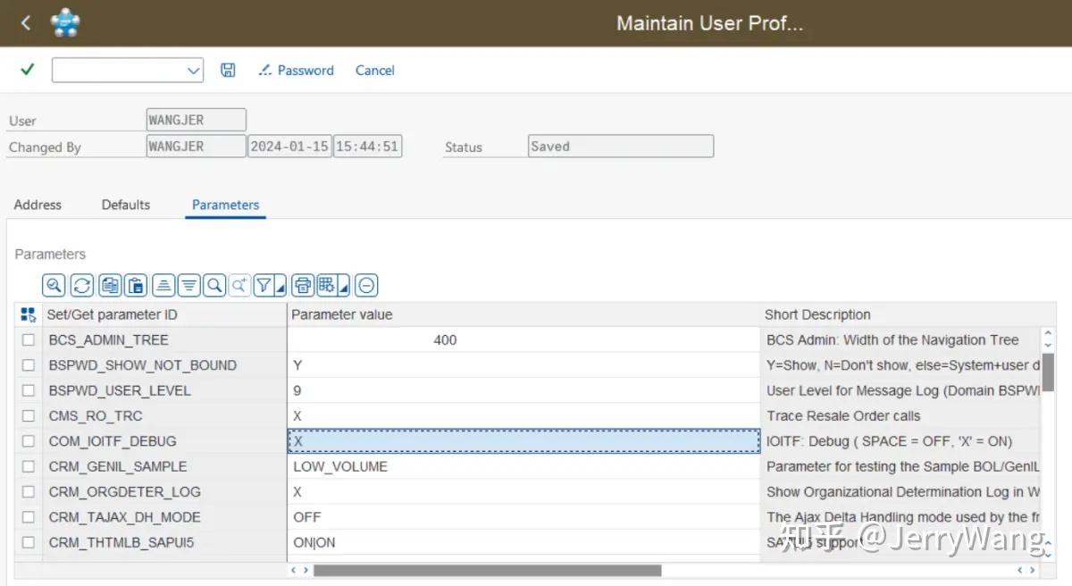  sap abap user parameter com ioitf debug 