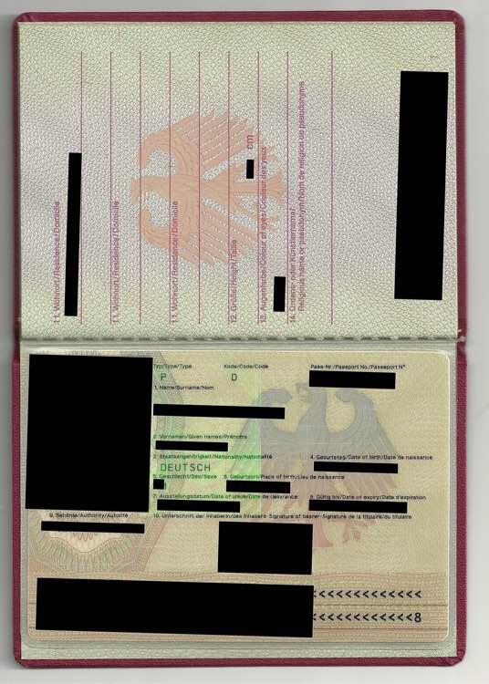 德国护照内页是什么样的