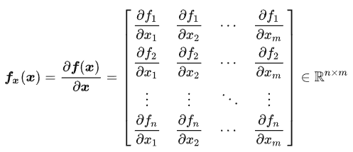 雅可比矩阵,标量对向量求导,向量对向量求导