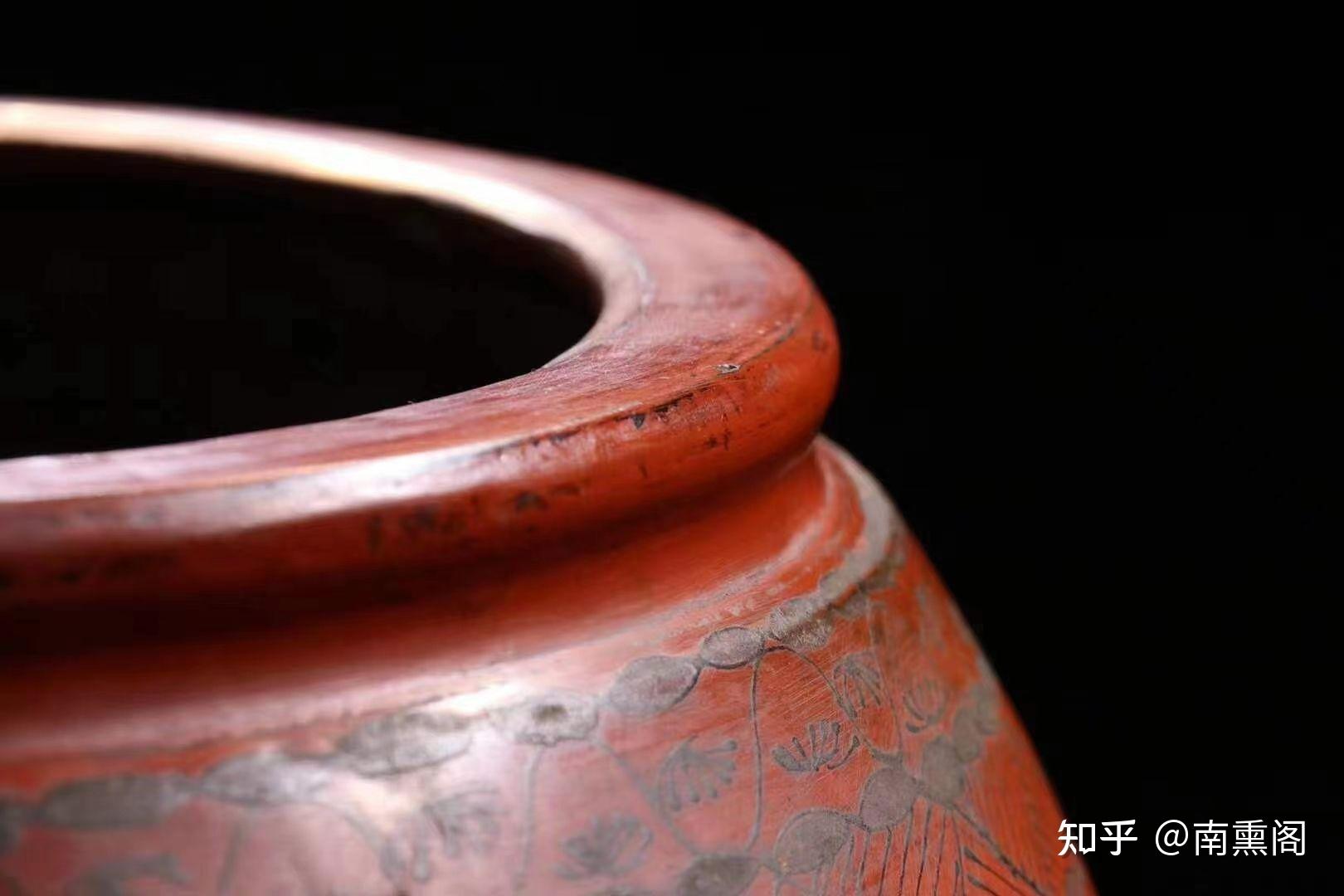 朱红大漆 描金 卷缸 清代 - 知乎