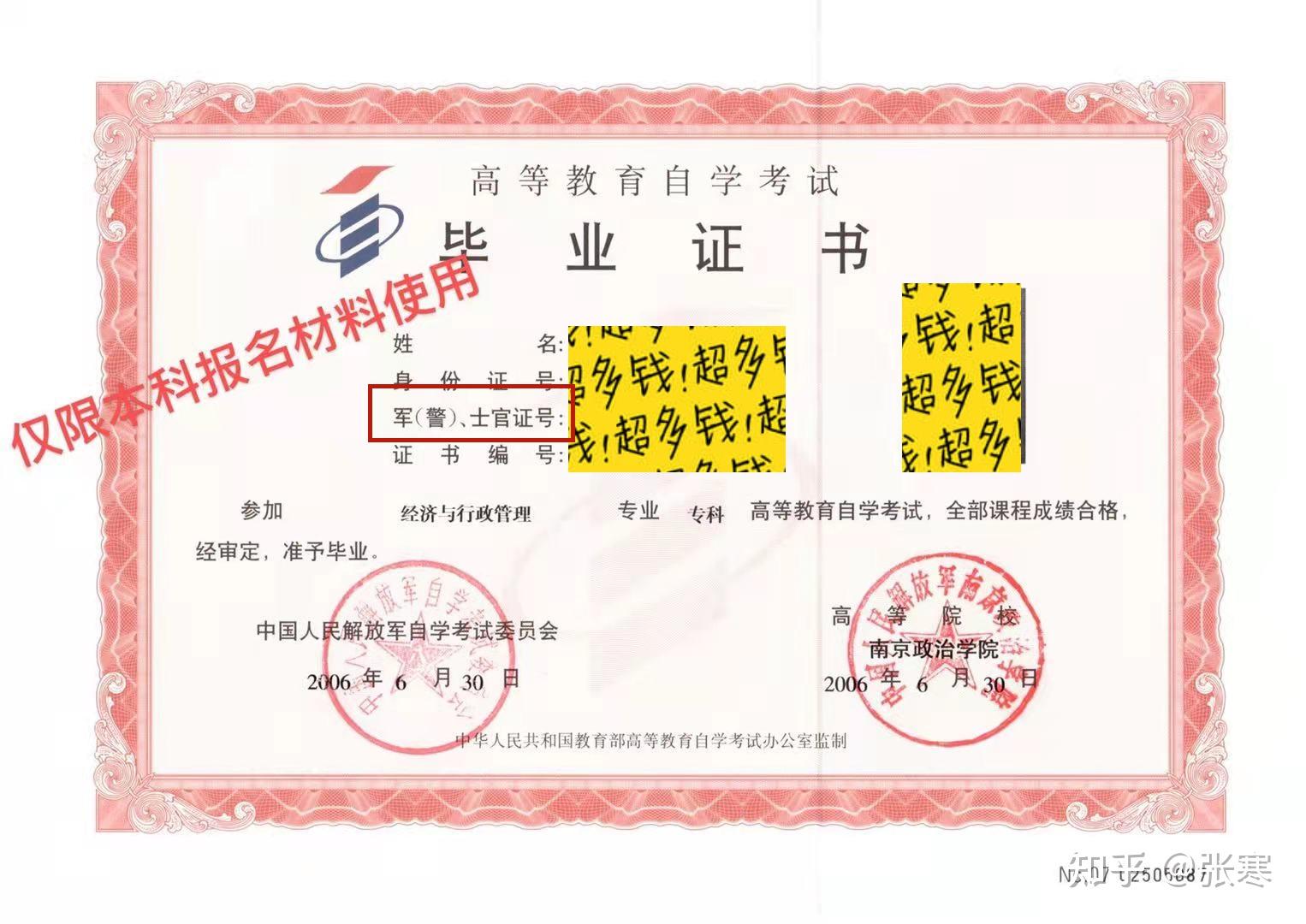 本人高中学历想利用在部队的时间自考本科不知道难不难拿到文凭需要