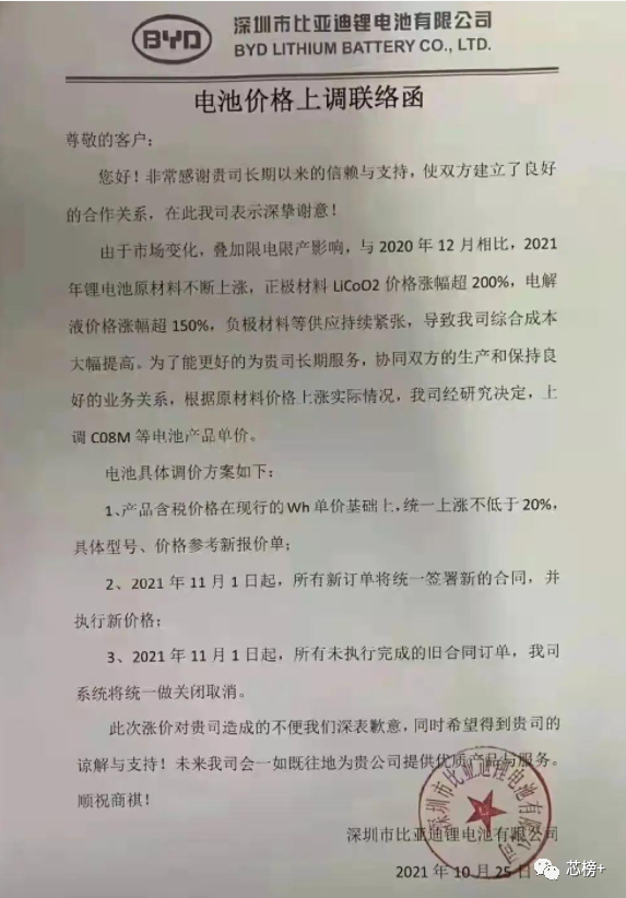 国芯思辰|比亚迪涨价函流出! - 知乎