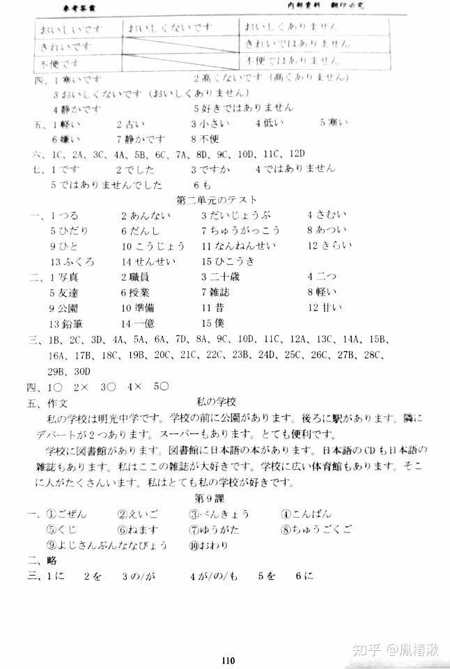 学习通标准日语课答案（标准日语上课后答案17）