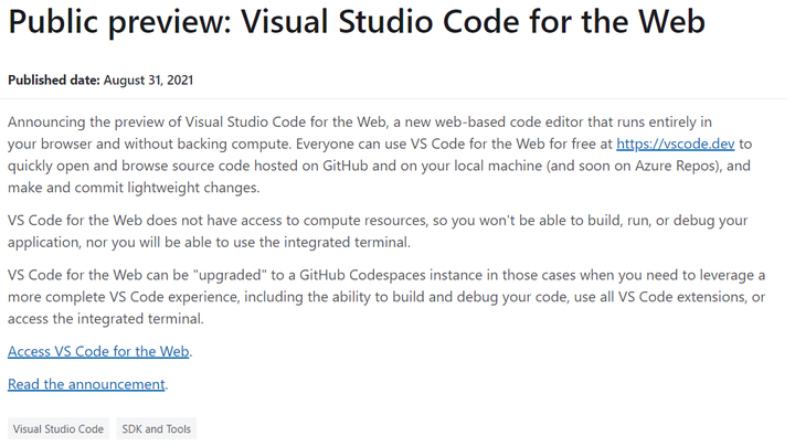 微软低调发布 Visual Studio Code for the Web 预览 - 知乎