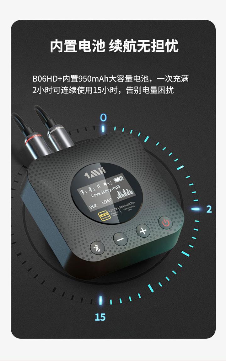 一魔b06hd 发烧级音频接收器蓝牙5.1,ldac无损解码,功放音箱通用