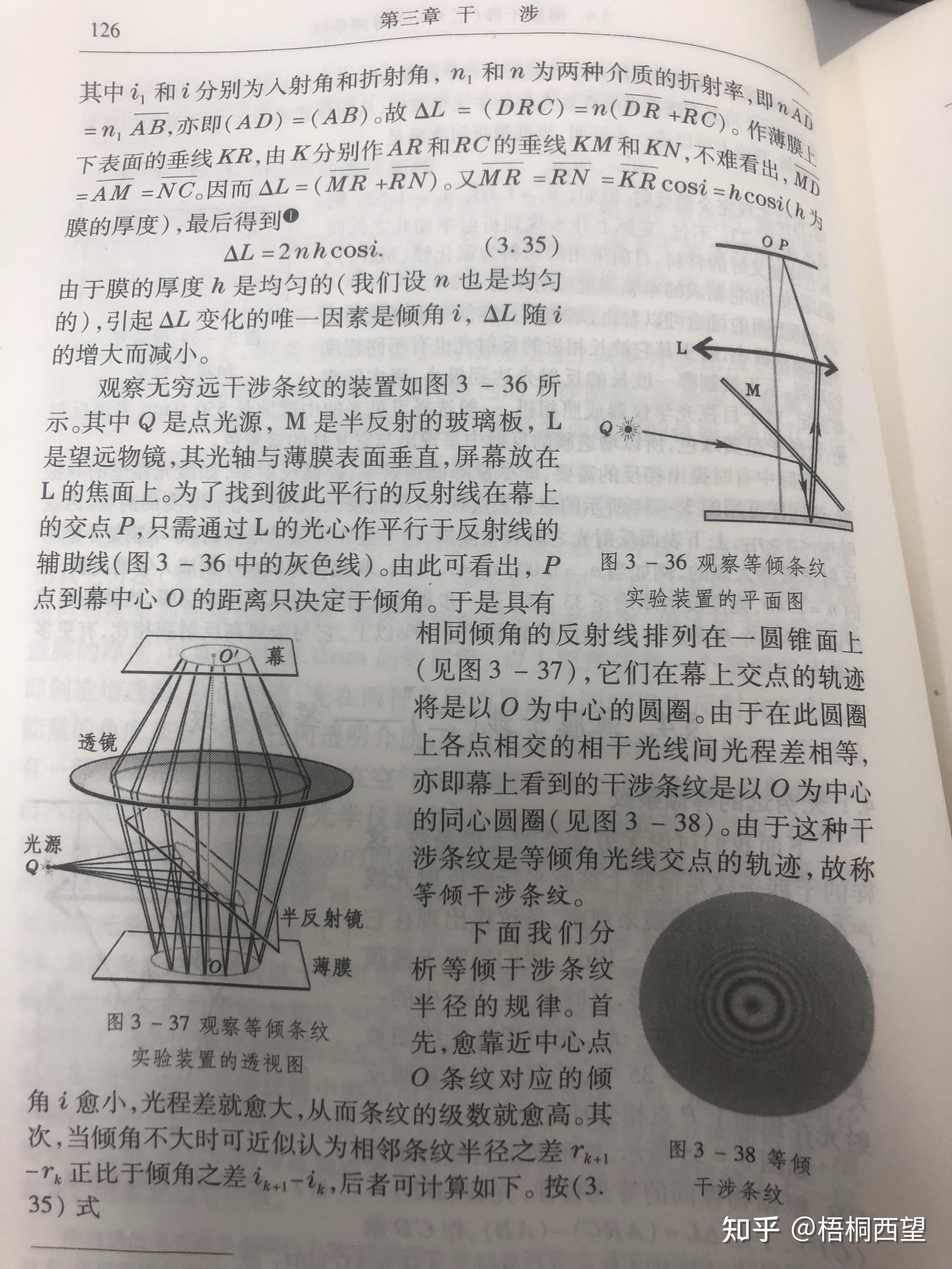 简述等倾干涉条纹的变化规律及解释? - 知乎