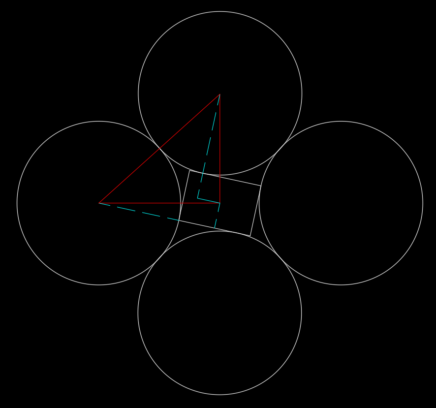 怎么用cad画10×7长方形外边四个等大的圆相切? - 知乎