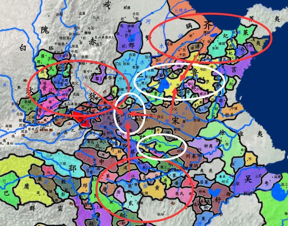 為什麼鄭國,宋國,魯國這幾個春秋初期版圖相對較大,地位也很高的國家