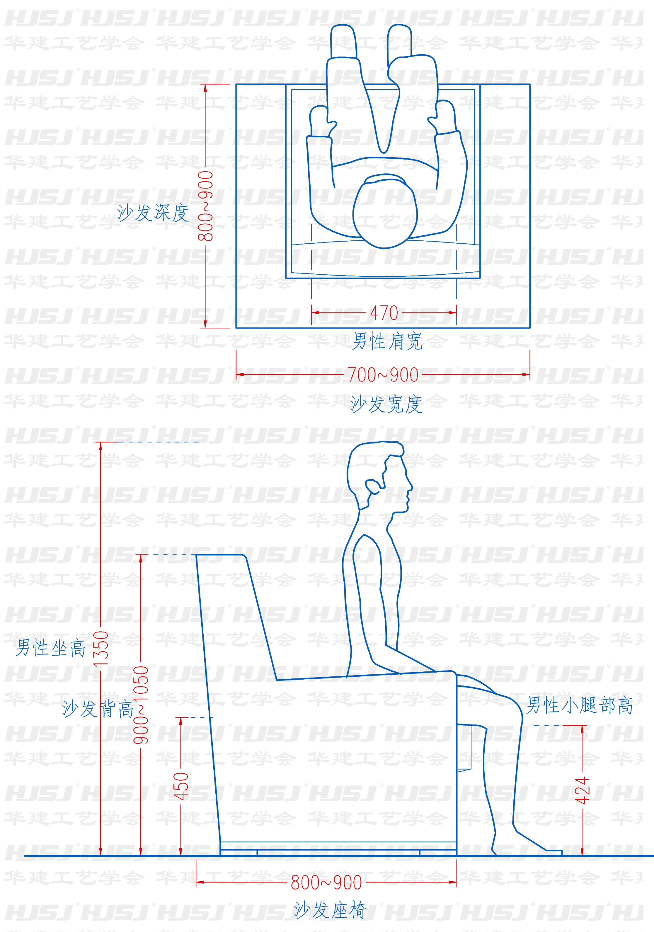 单人沙发的长度宜为700~90061mm,深度宜为 800~90061mm.