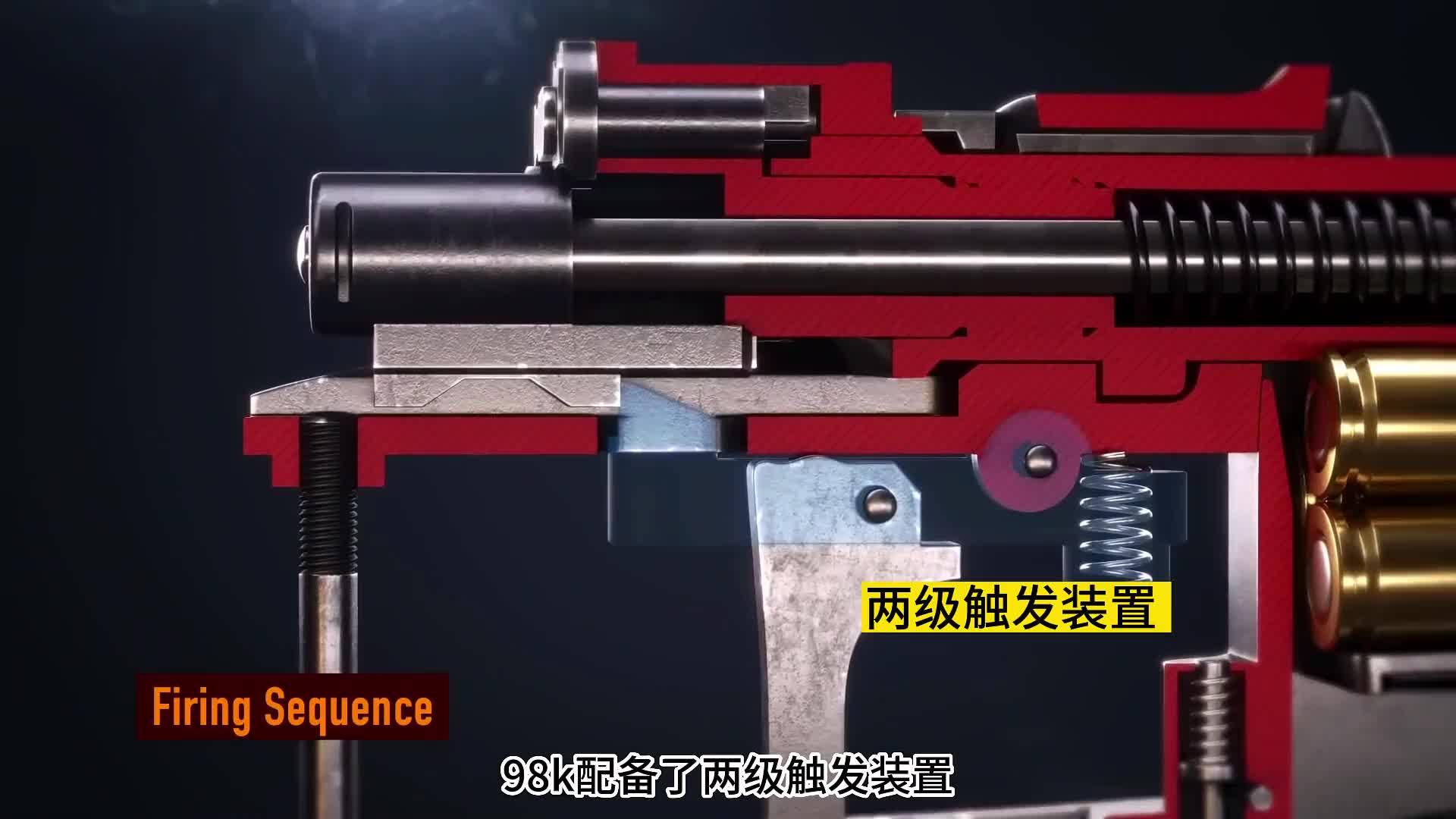 发明98k狙击步枪的人真是天才,3d动画带你剖析其中原理