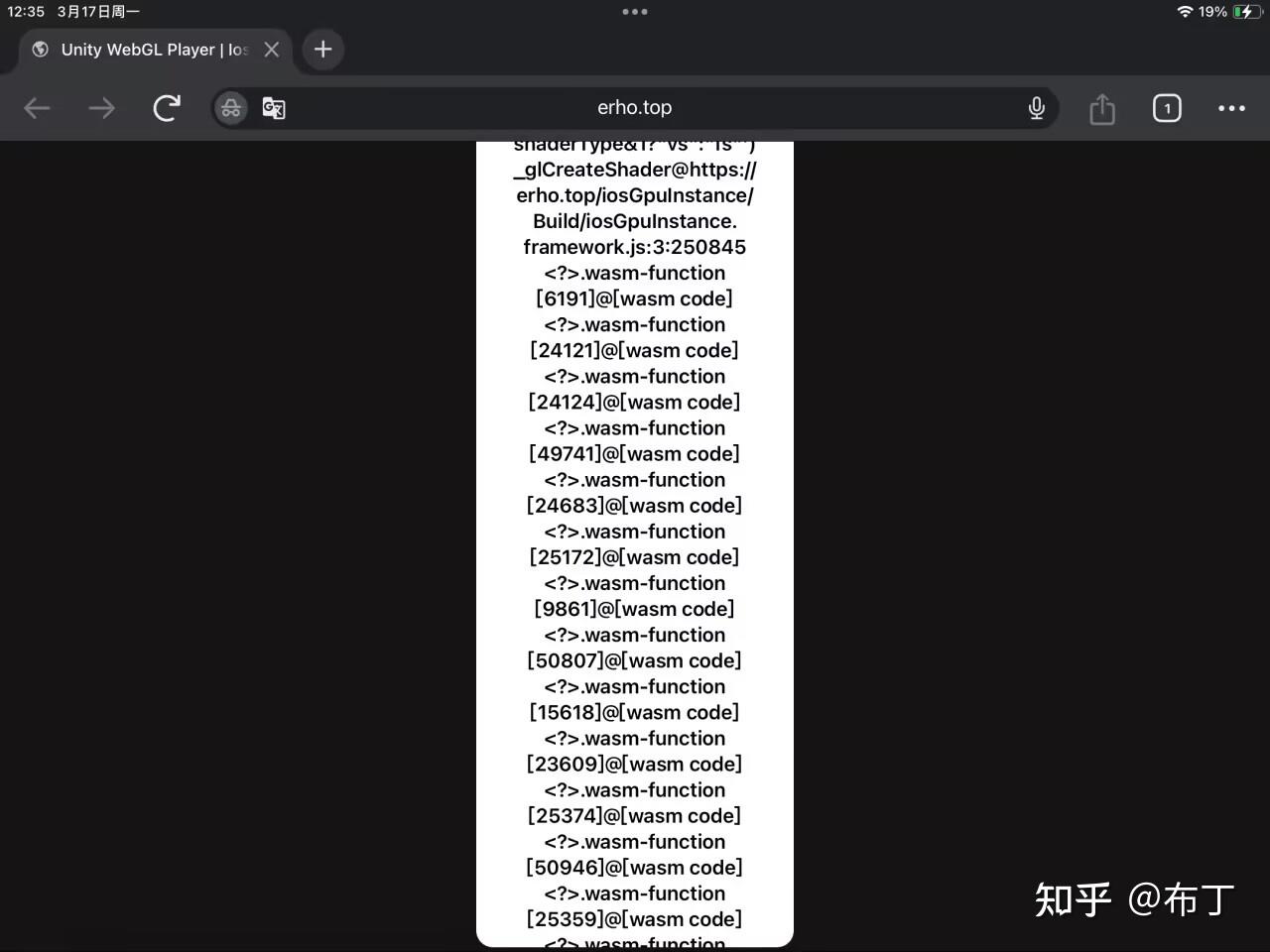 unity webgl Ios TypeError: null is not an object (evaluating 'GL ...