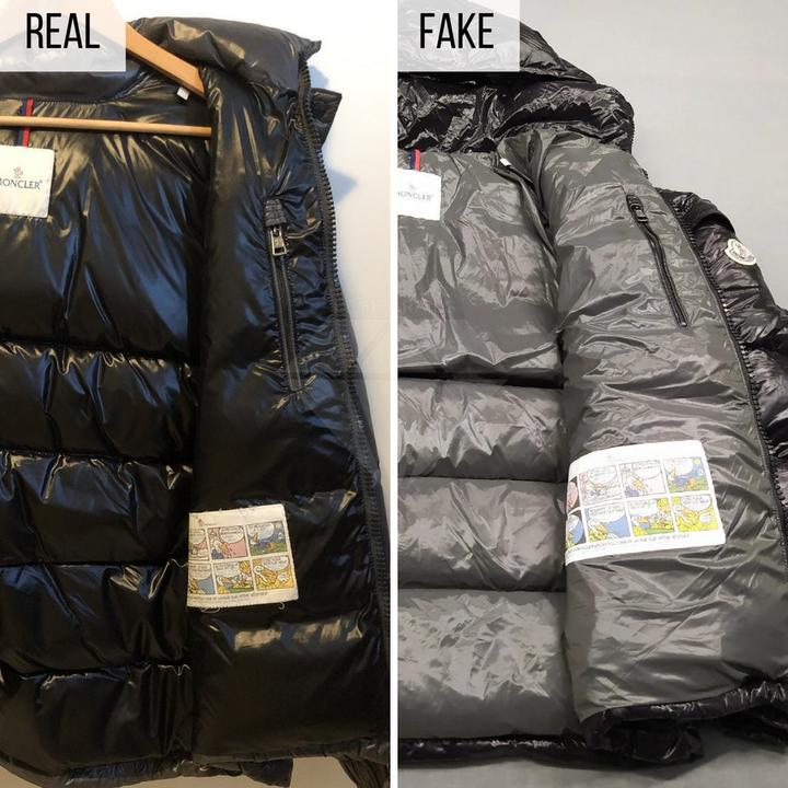 Moncler maya fake vs real online