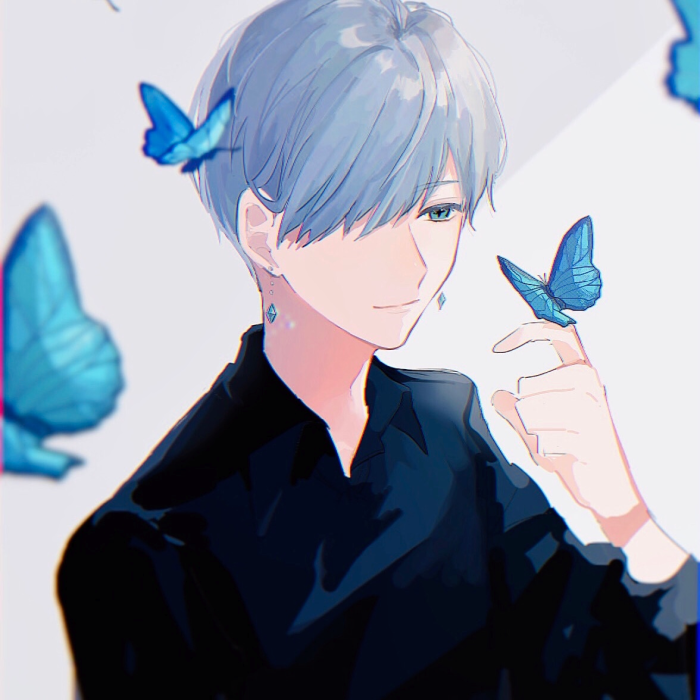 有没有什么蓝色系带有蝴蝶元素的神仙头像