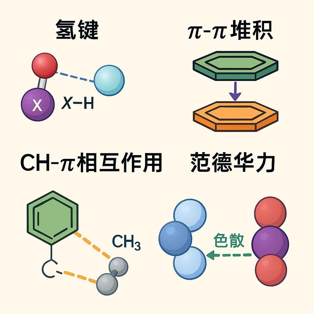 什么是氢键、π–π堆积、范德华力、CH–π相互作用？ - 知乎