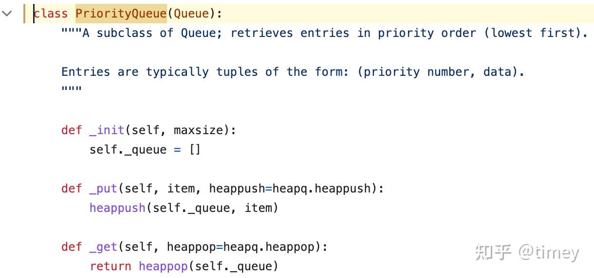 Python heapq priorityqueue 