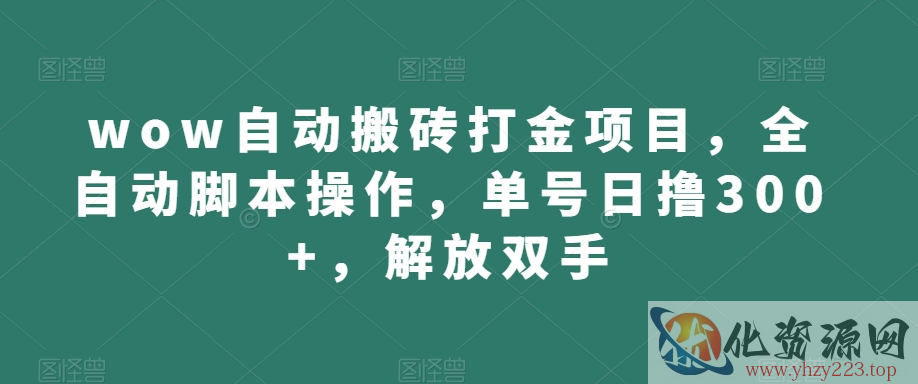 wow自动搬砖打金项目，全自动脚本操作，单号日撸300+，解放双手【揭秘】