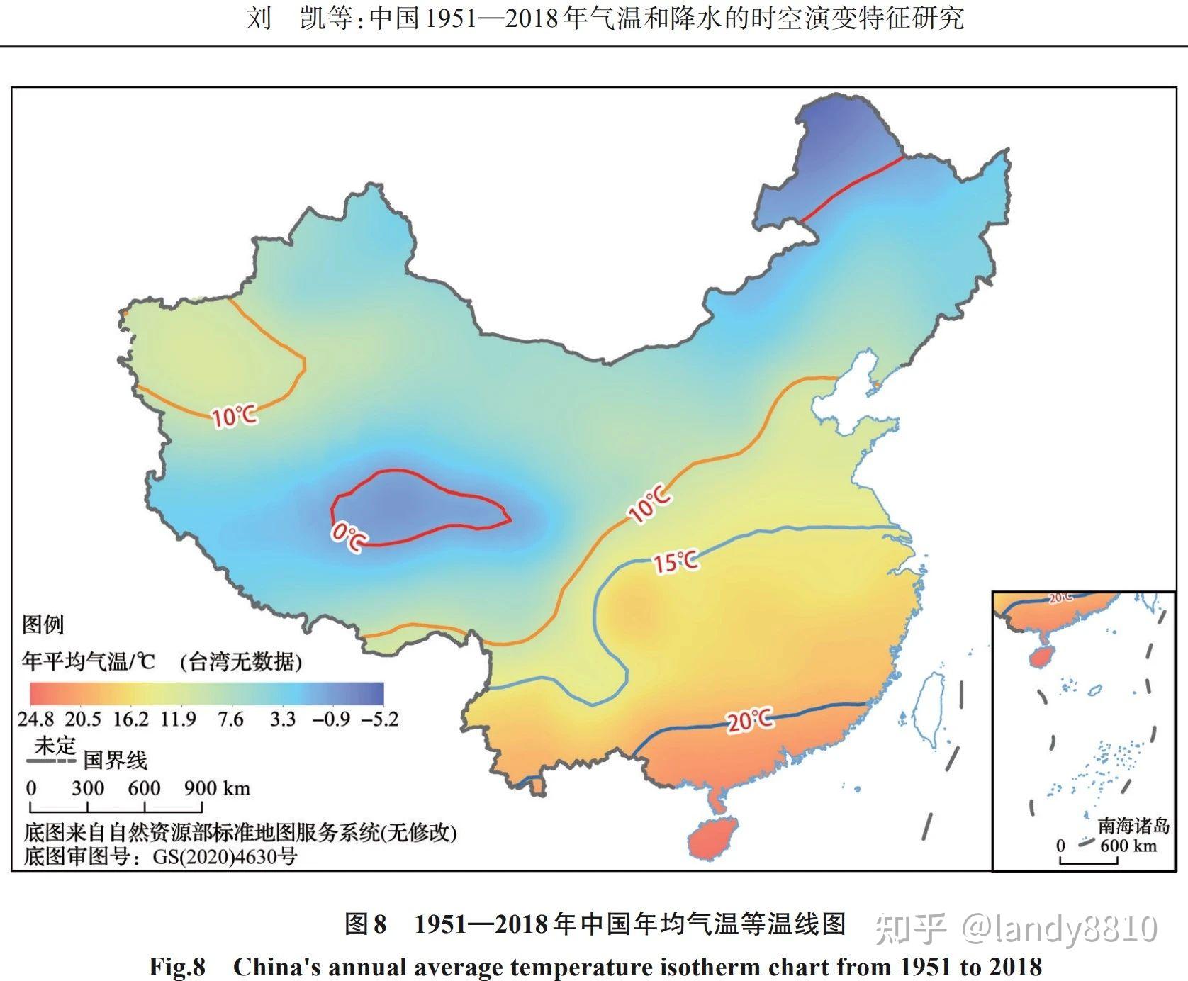 在国内,年均气温零度等温线在哪里?
