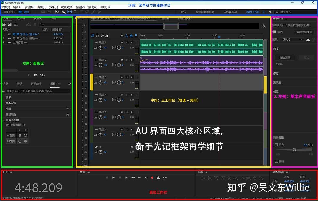 03.AU界面最全讲解，认识面板、轨道、波形零基础看懂 - 知乎