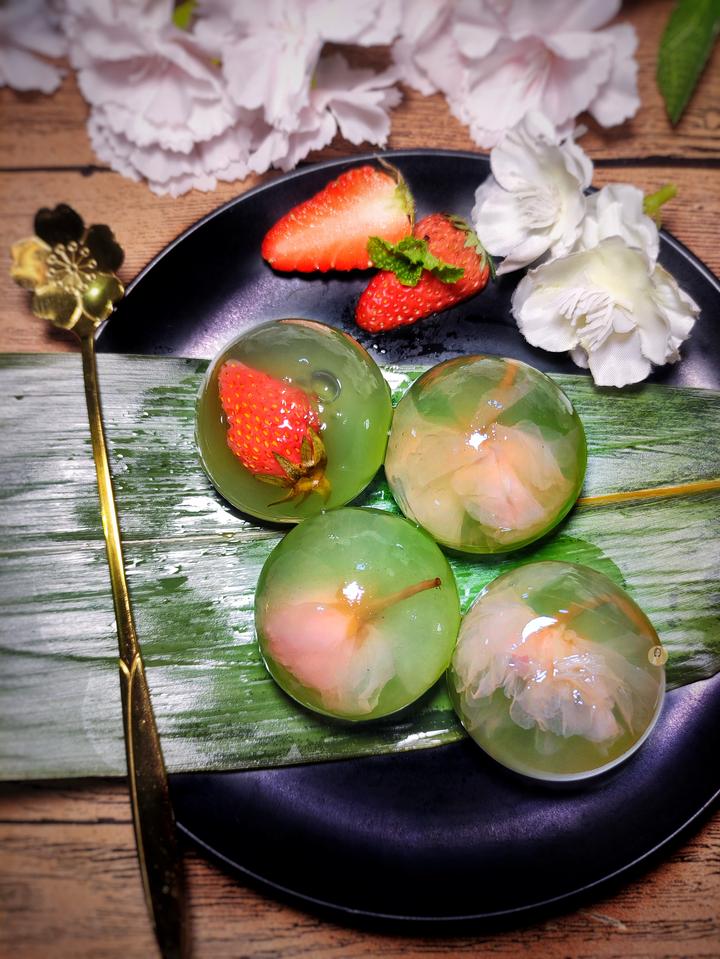 只要十分钟就能做的水信玄饼足不出户也能赏到美丽的樱花