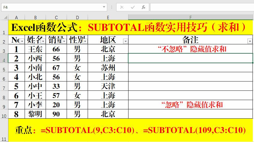 Excel函数公式：万能函数SUBTOTAL实用技巧解读 - 知乎