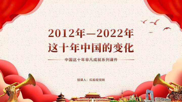 从2012到2022中国的变化党课ppt分享