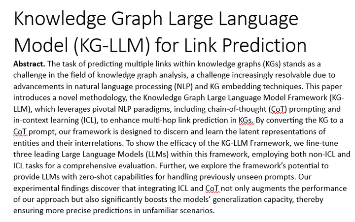 Knowledge Graph Large Language Model (KG-LLM) for Link Prediction - 知乎