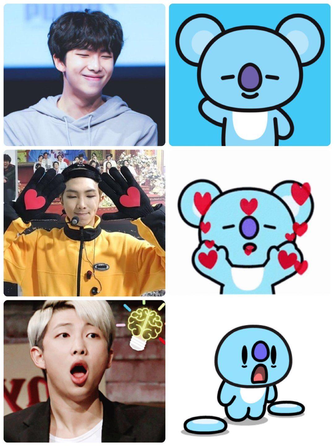 bt21里的每个人物对应bts里的哪个成员最好有图哇