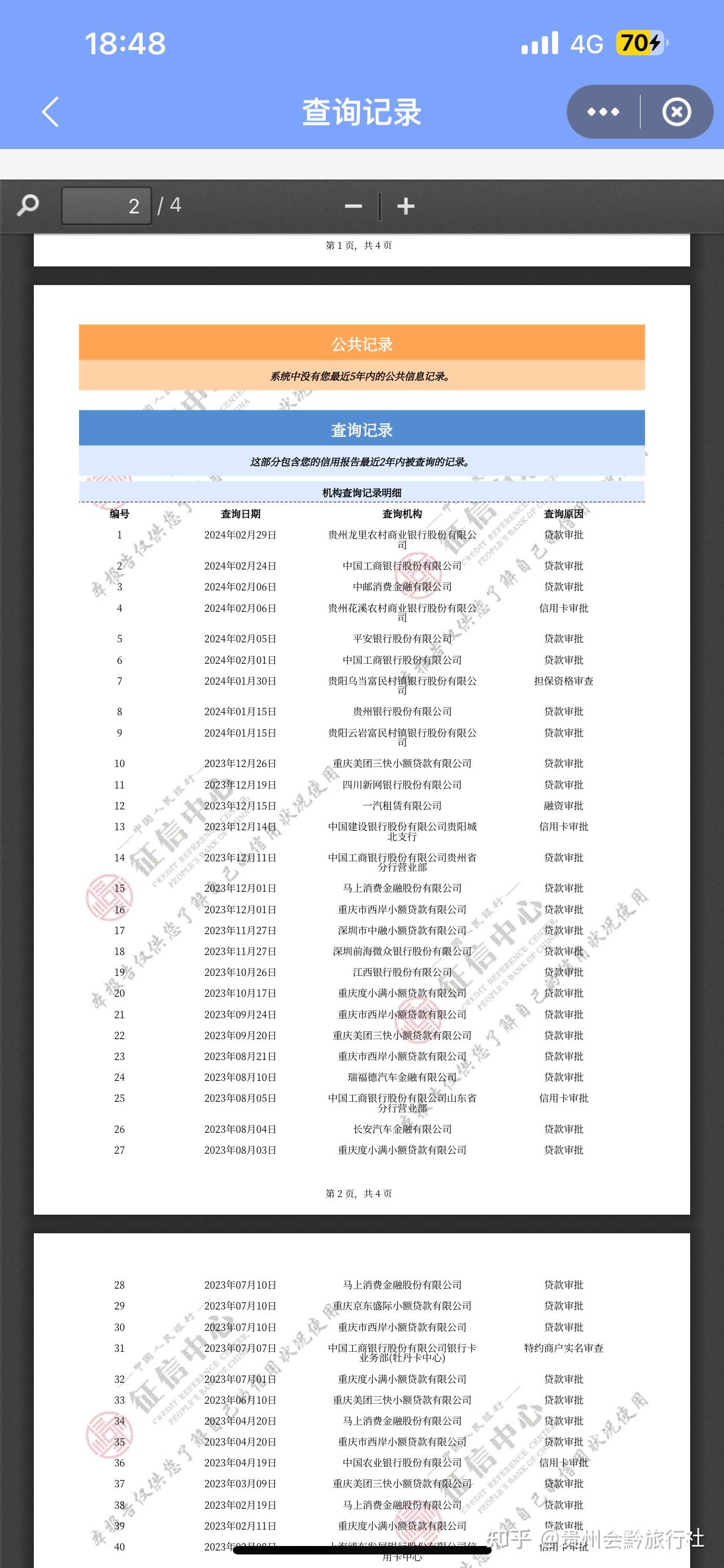 个人征信报告格式图片