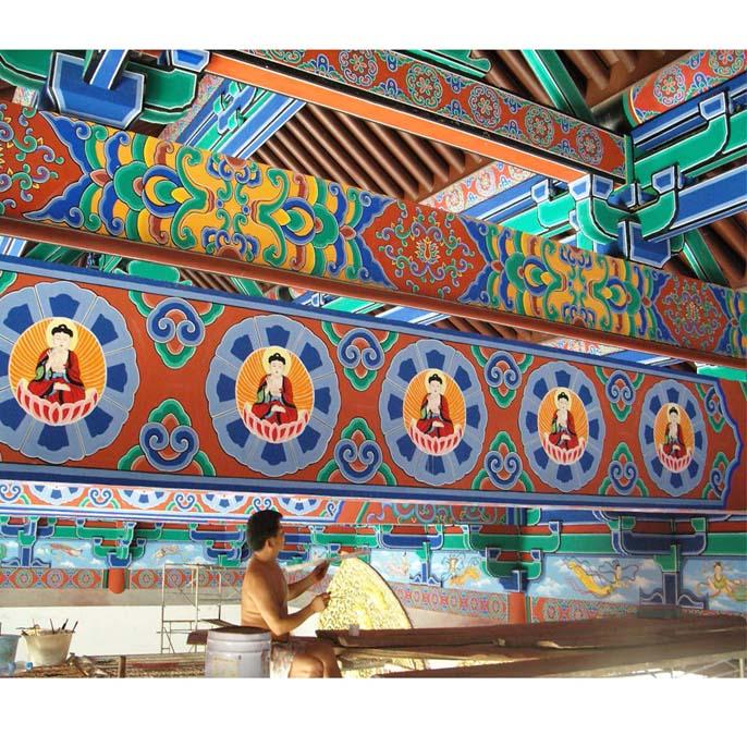 佛像壁画之寺庙背景墙壁画