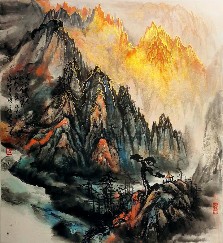 【作品赏析】曾文田画作,山水画卷展诗意,墨彩交融绘传奇 - 知乎