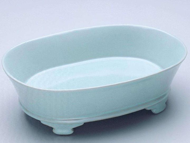 奉華銘　汝窯 奉華款描金刻字汝窯天青釉三足洗全手工仿古瓷器收藏品