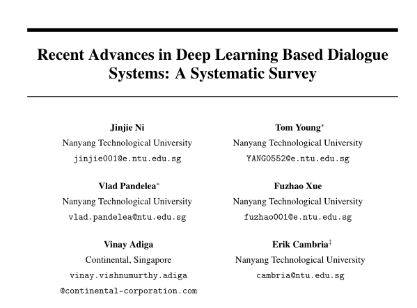Recent Advances in Deep Learning Based Dialogue Systems: A Systematic ...
