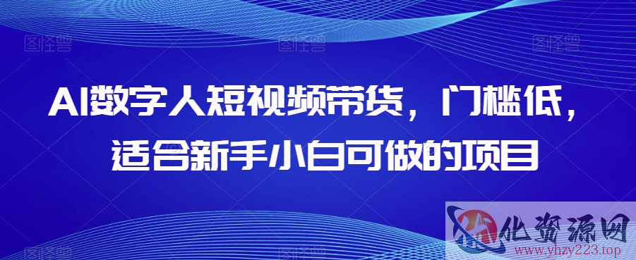 AI数字人短视频带货，门槛低，适合新手小白可做的项目