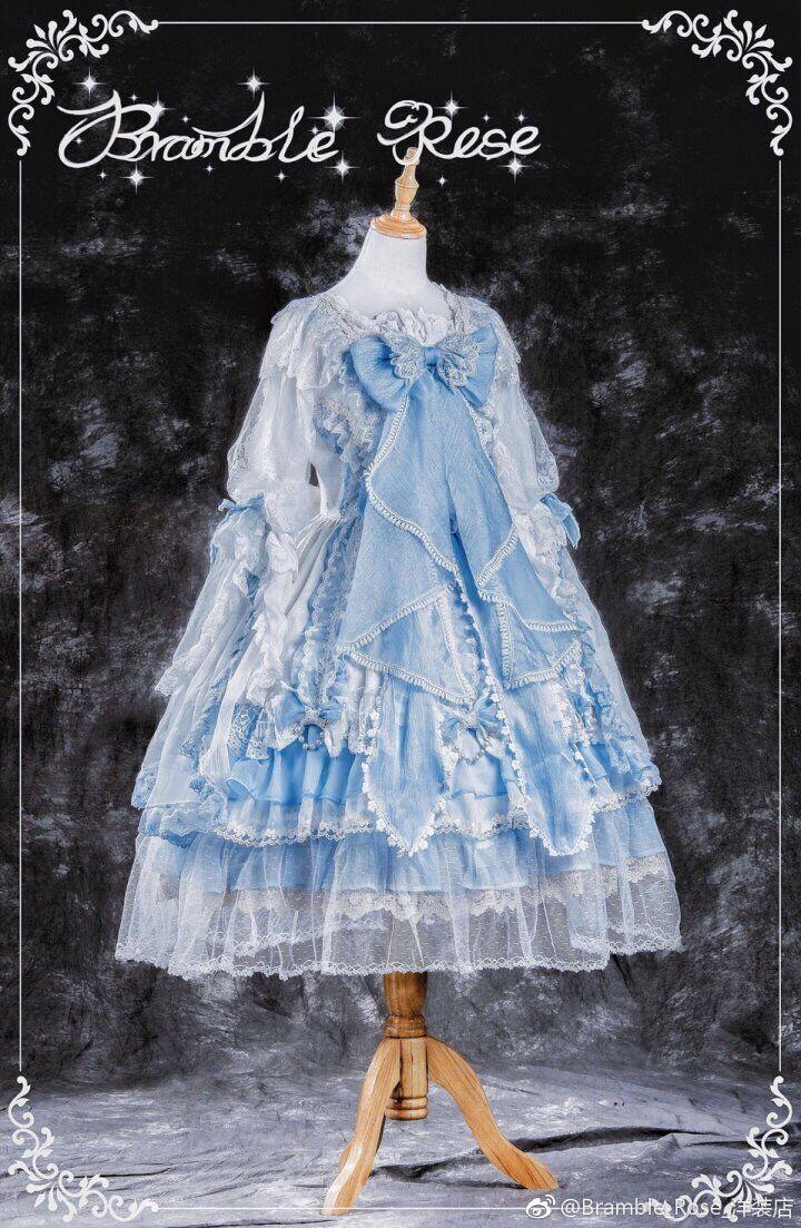 粉绿色lolita裙子 
