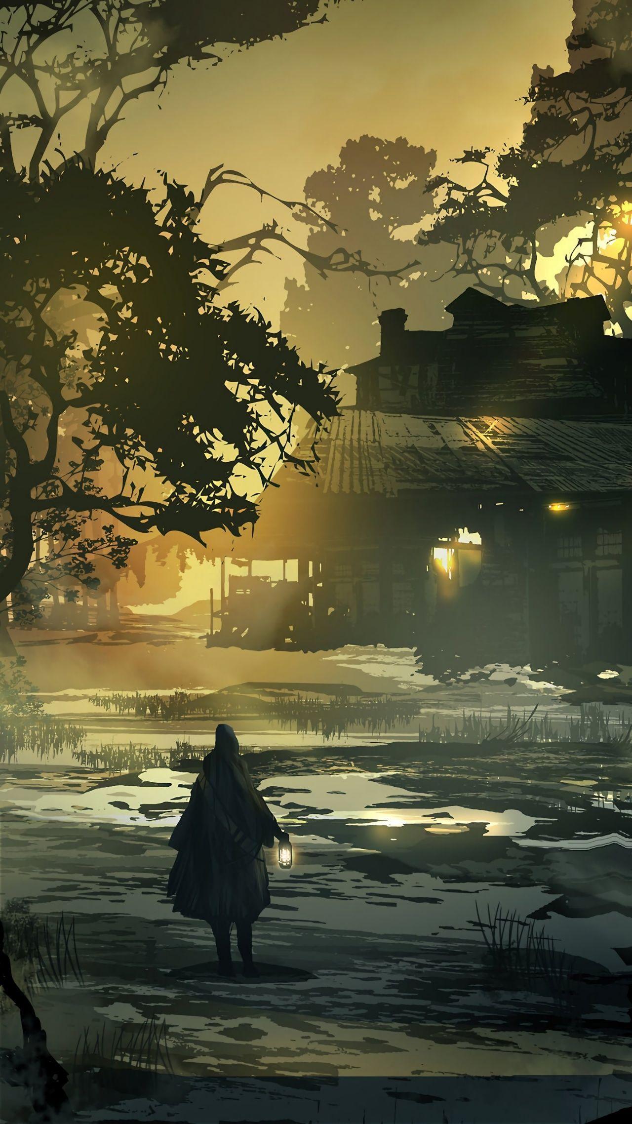 有哪些意境很孤独的壁纸类似一舟一人江上游或独钓寒江雪的那种谢谢