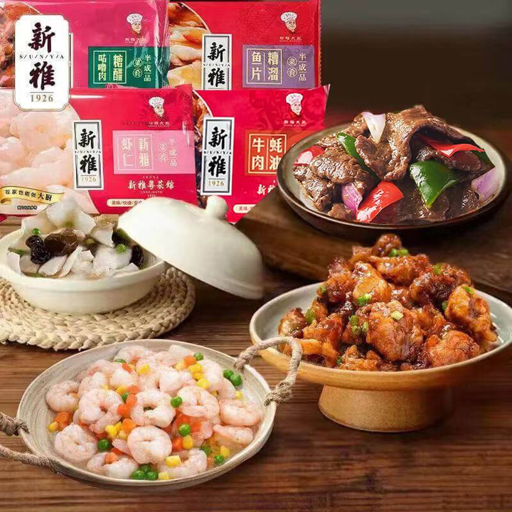 新雅招牌半成品组合来啦糟溜鱼片蚝油牛肉大虾仁三分钟搞定饭店名菜
