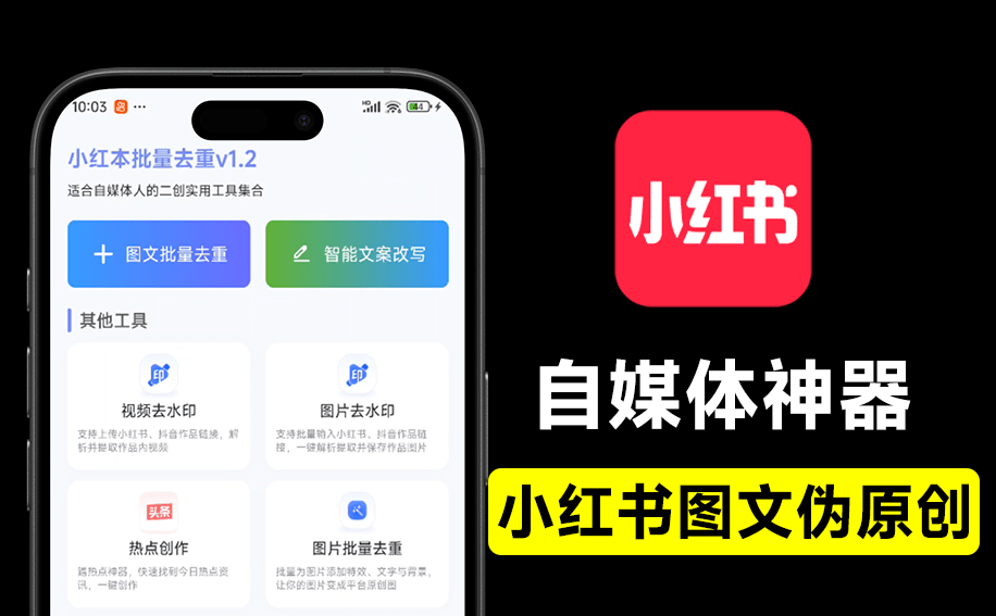 小红本图片/文案批量改写，Ai伪原创工具！ 无登录、无广告、打开即用，自媒体工具-俊享空间 | 一站式免费资源社区 - 海量软件 / 源码 / 项目 / 壁纸 / 游戏等免费获取