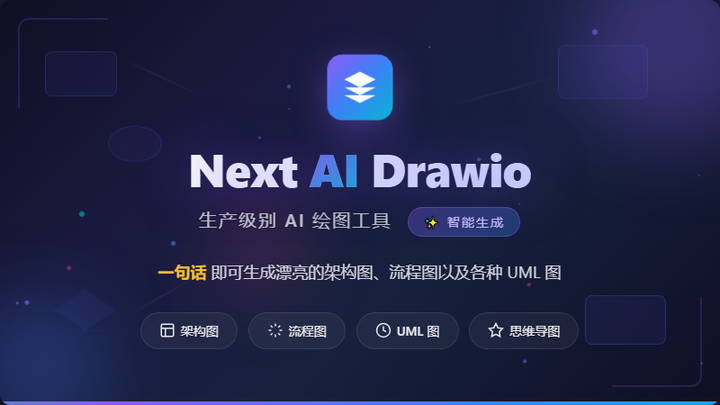 Next AI Drawio：生产级别的 AI 绘图工具，一句话即可生成漂亮的架构图、流程图以及各种 UML 图 - 知乎