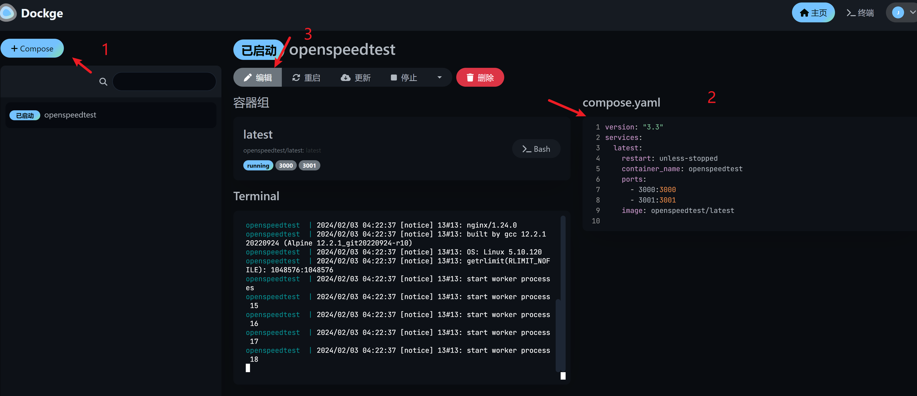 Docker compose dockge 
