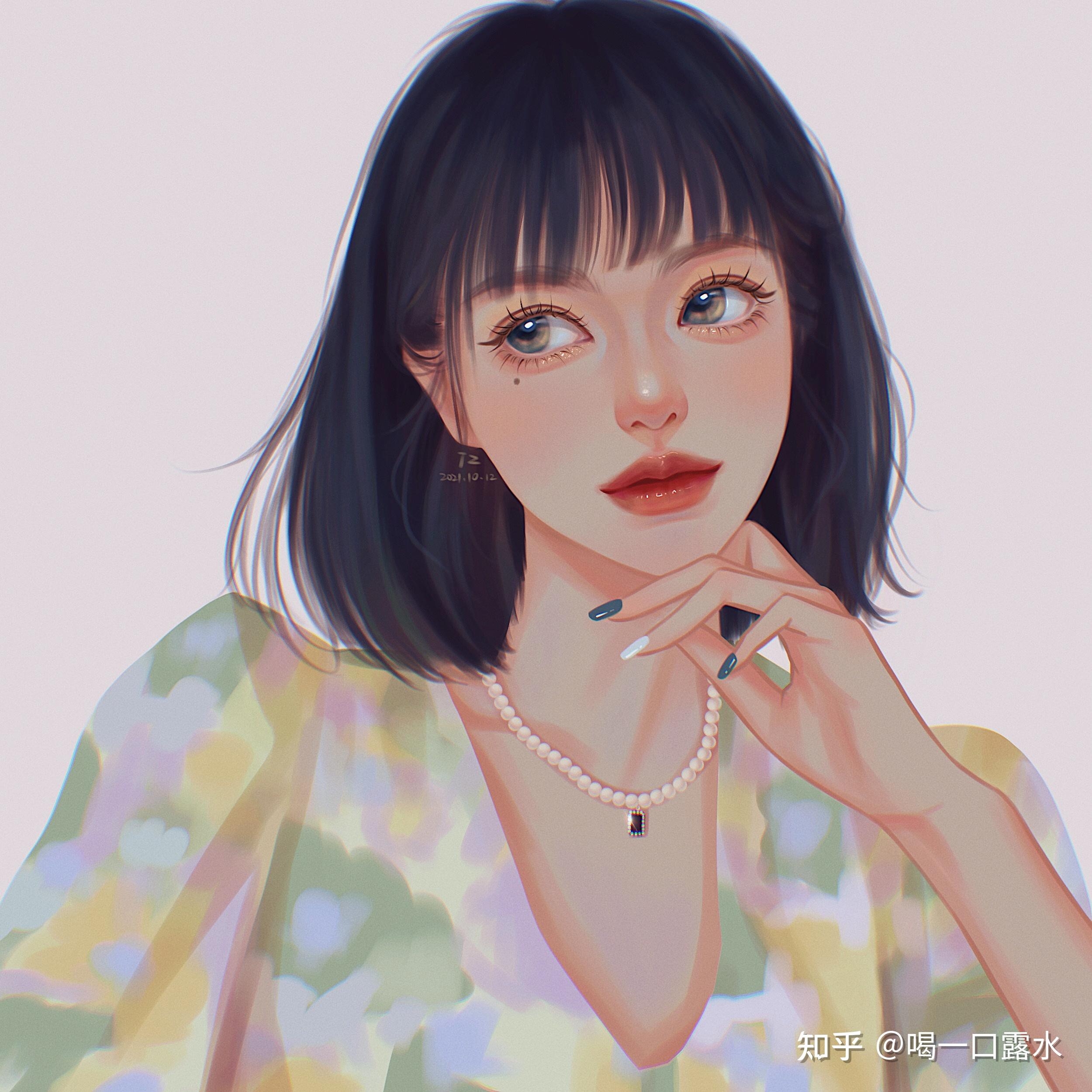 有没有这种手绘画风的女生头像? - 知乎