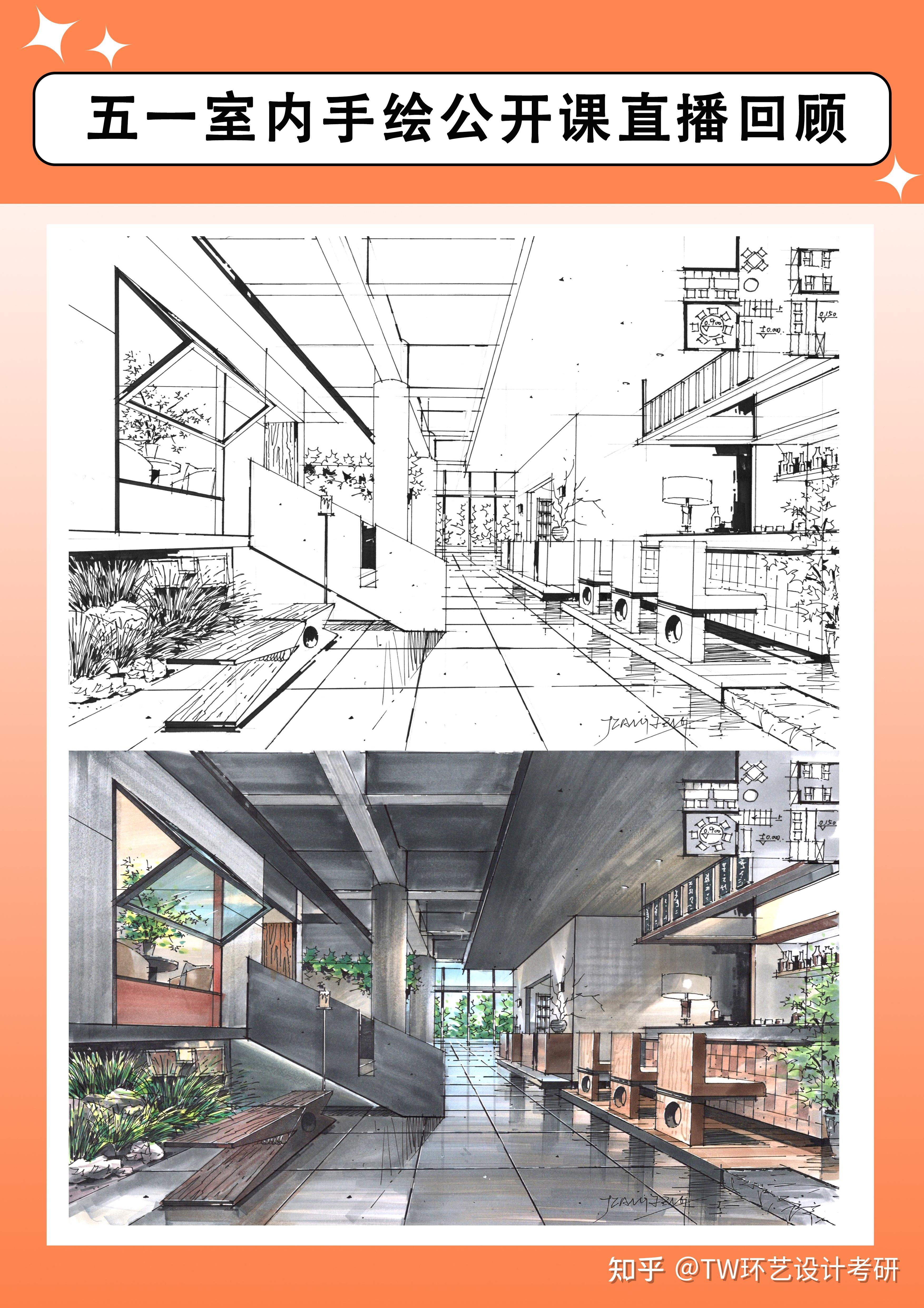 【五一公开课直播回顾】——室内餐饮空间手绘表达 - 知乎