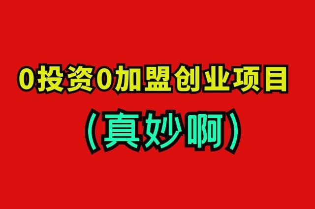 0投资0加盟费创业项目有哪些?