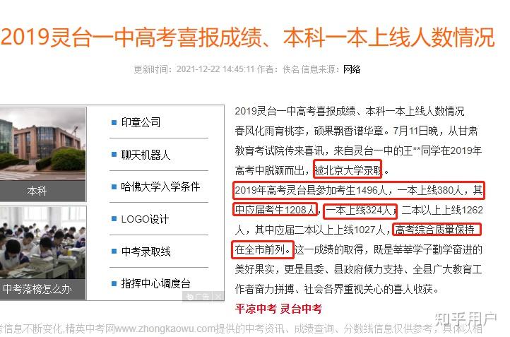 生活在灵台县唯一的省级示范性高中——灵台一中,是种怎样的体验? - 知乎