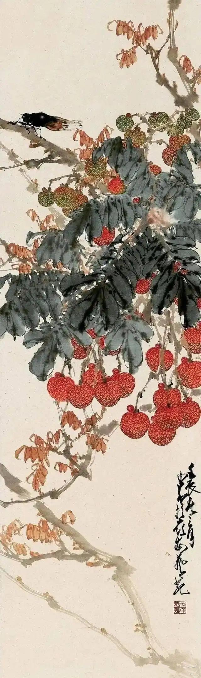 这位岭南画家的荔枝,画得很吉利! - 知乎