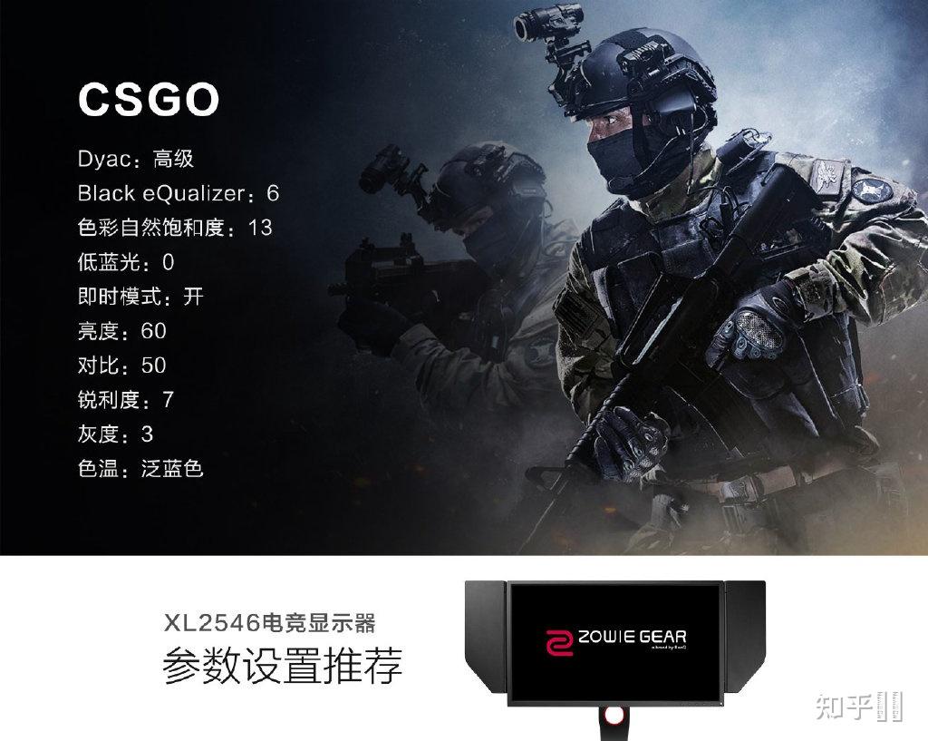 zowie的xl2546主玩csgo屏幕显示参数怎么设置