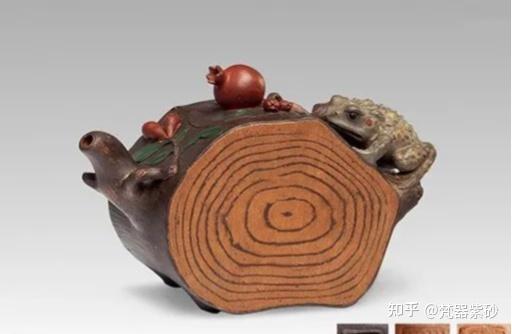 蒋蓉（中国工芸美術大師）作*黄泥 蛙柘榴樹式 宜興 紫砂茶壺（急須） 精工巧匠\u2014\u2014蒋蓉大师的花货艺术- 研究- 在线学习- 无锡博物院