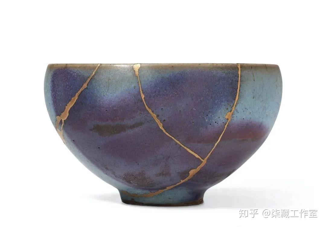 拍了130万的宋代钧窑泡泡碗金缮修复的- 知乎
